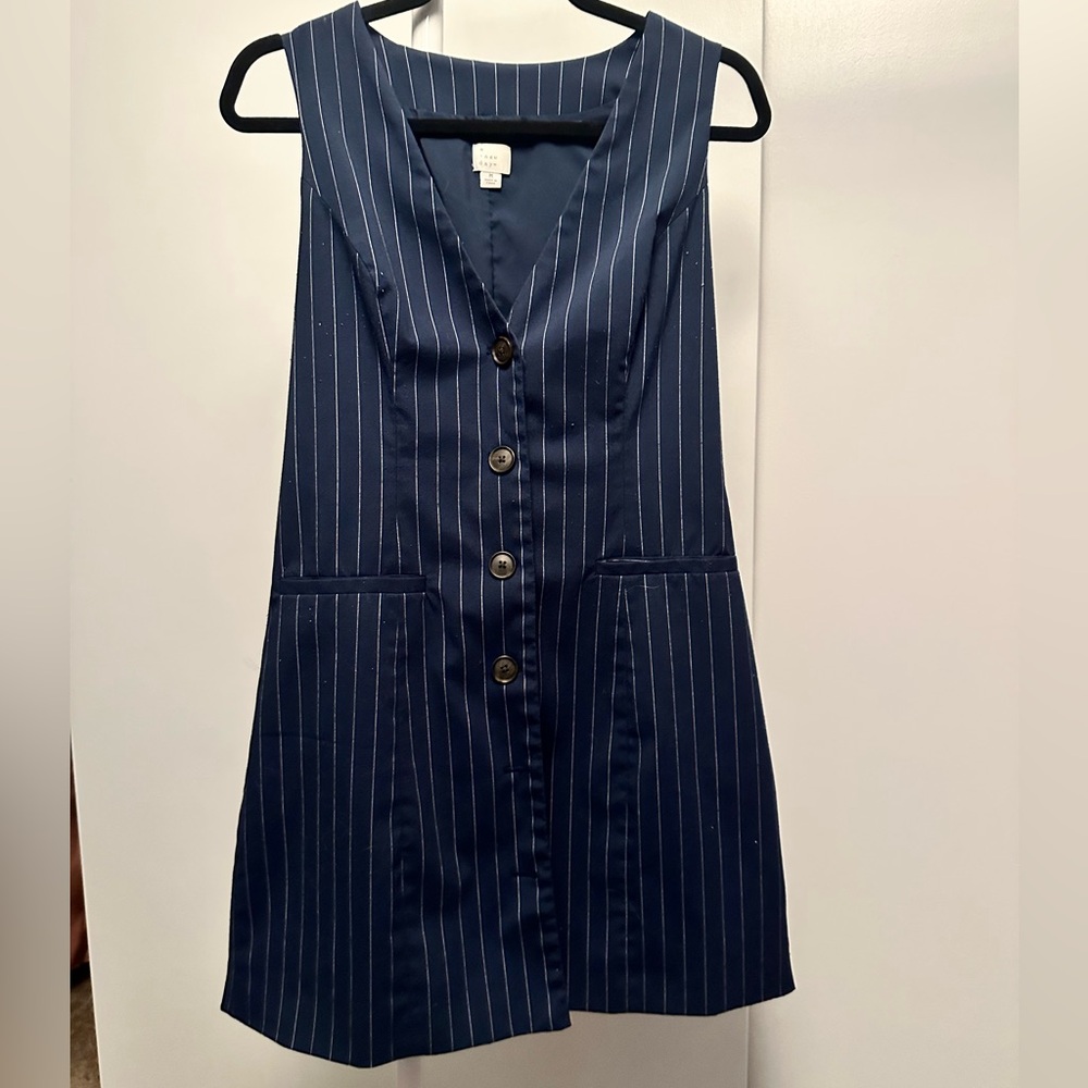 A New Day Dark Pinstripe Shirt Dress